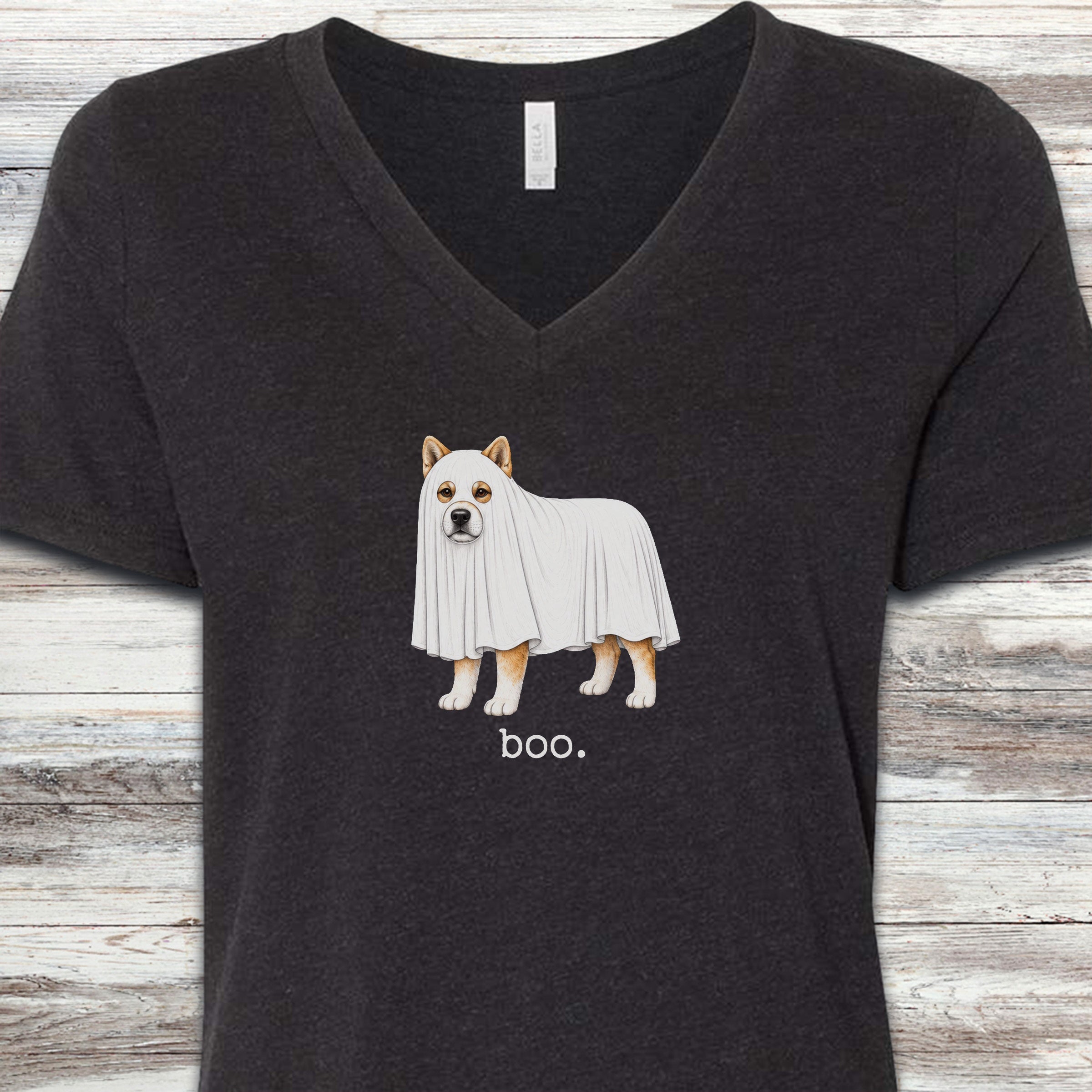 Akita Boo V-Neck Tee - Black Heather