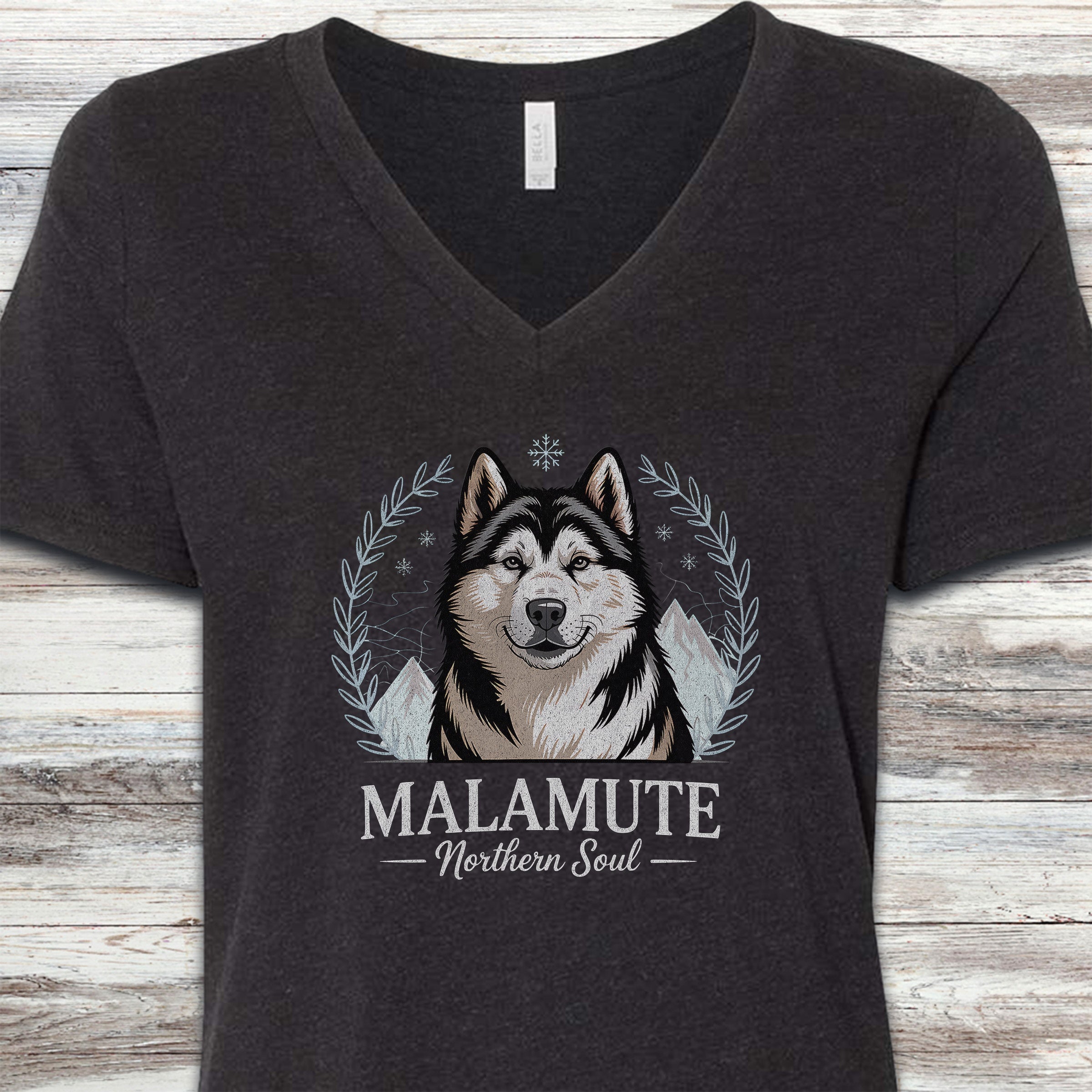 Malamute Northern Soul V-Neck Tee - Black Heather