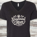Greyhound Groovy Mom V-Neck Tee - Black Heather