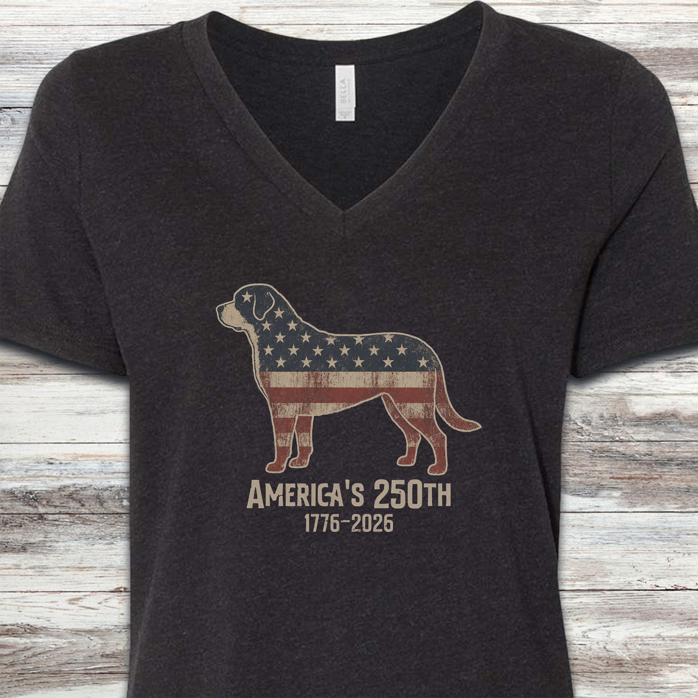 Swiss Mountain Dog 250 V-Neck Tee - Black Heather