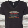 Shetland Sheepdog Threat Assessment V-Neck Tee - Black Heather