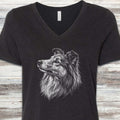 Shetland Sheepdog Loyalty V-Neck Tee - Black Heather