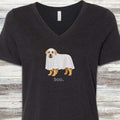 Golden Retriever Boo V-Neck Tee - Black Heather
