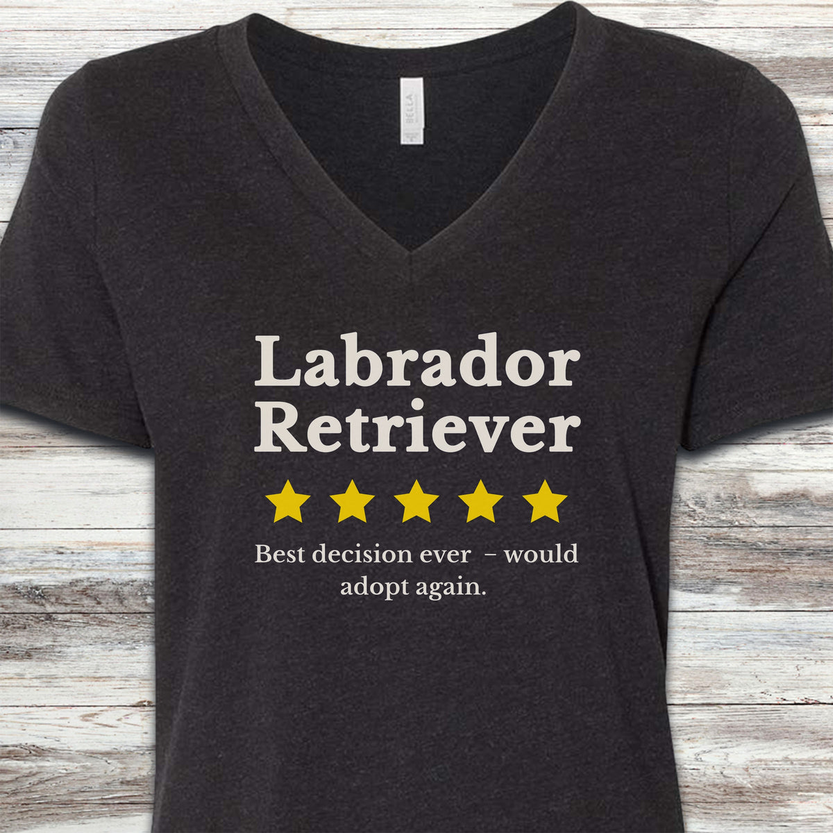 Labrador Retriever Review V-Neck Tee - Black Heather
