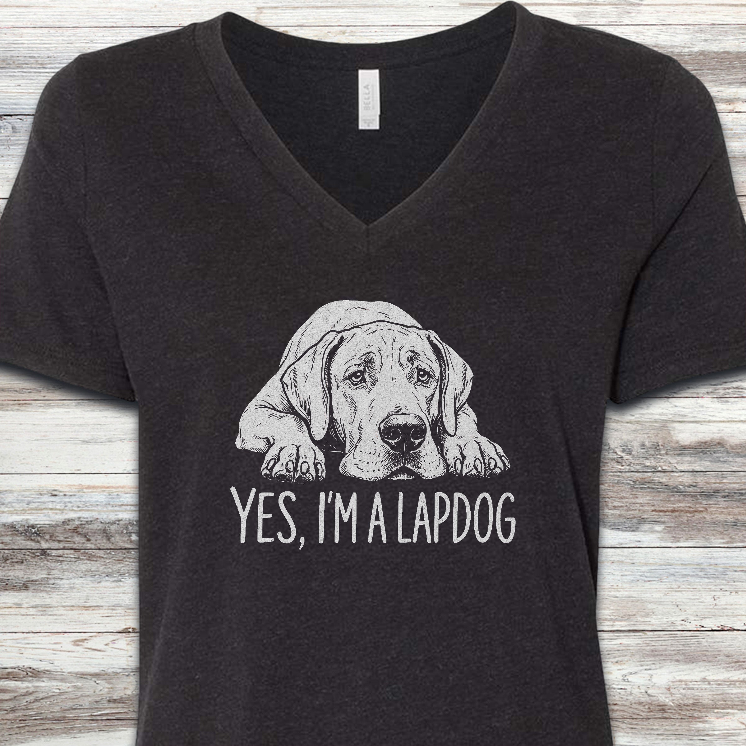 Great Dane Lapdog V-Neck Tee - Black Heather