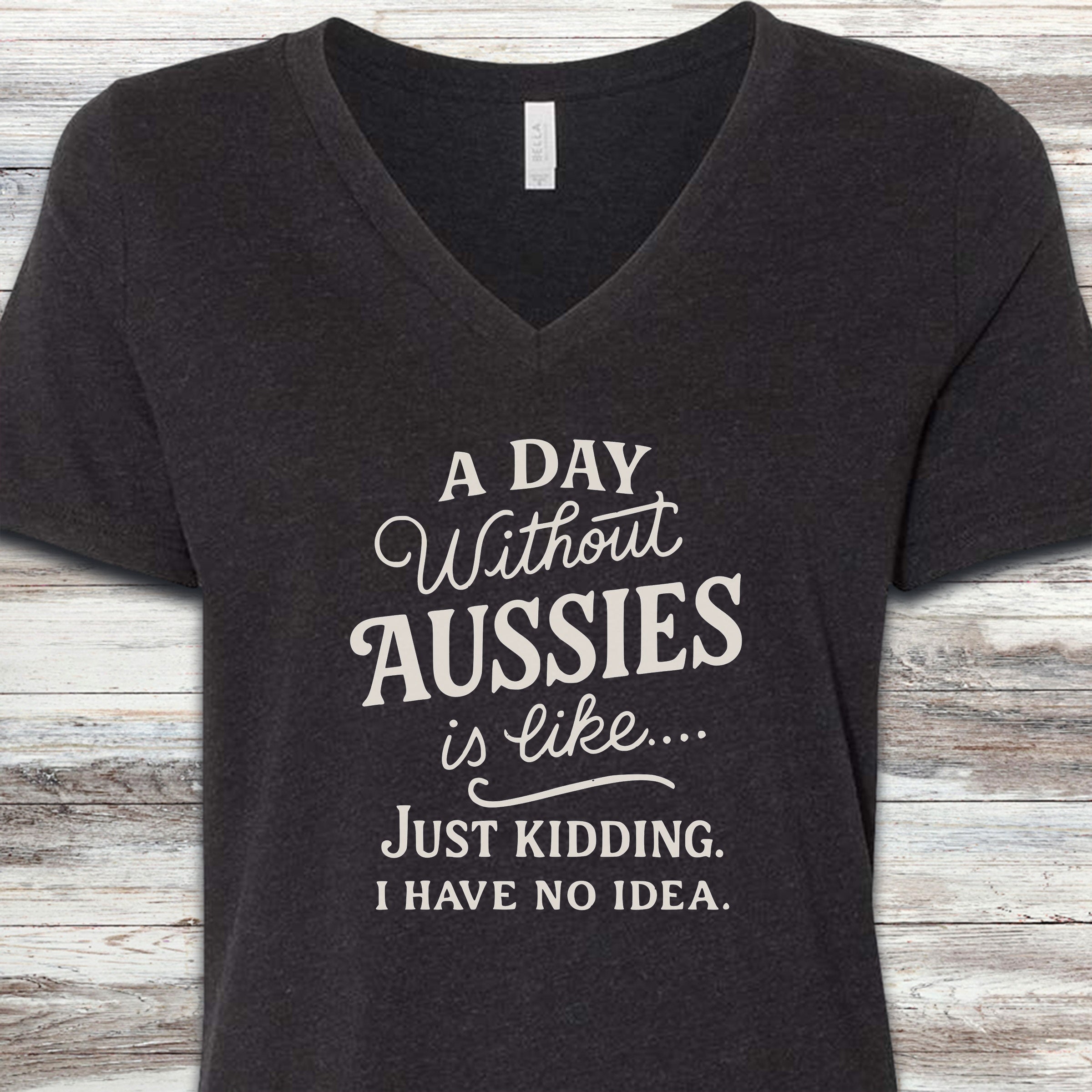 Aussie Days V-Neck Tee - Black Heather
