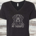 Labrador Retriever Black Therapist V-Neck Tee - Black Heather