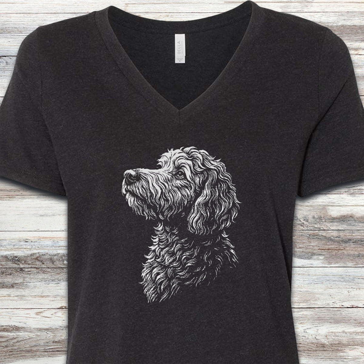 Doodle Loyalty V-Neck Tee - Black Heather