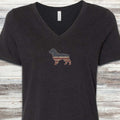 Boykin Spaniel Vintage USA V-Neck Tee - Black Heather