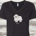 Maltipoo Boo V-Neck Tee - Black Heather