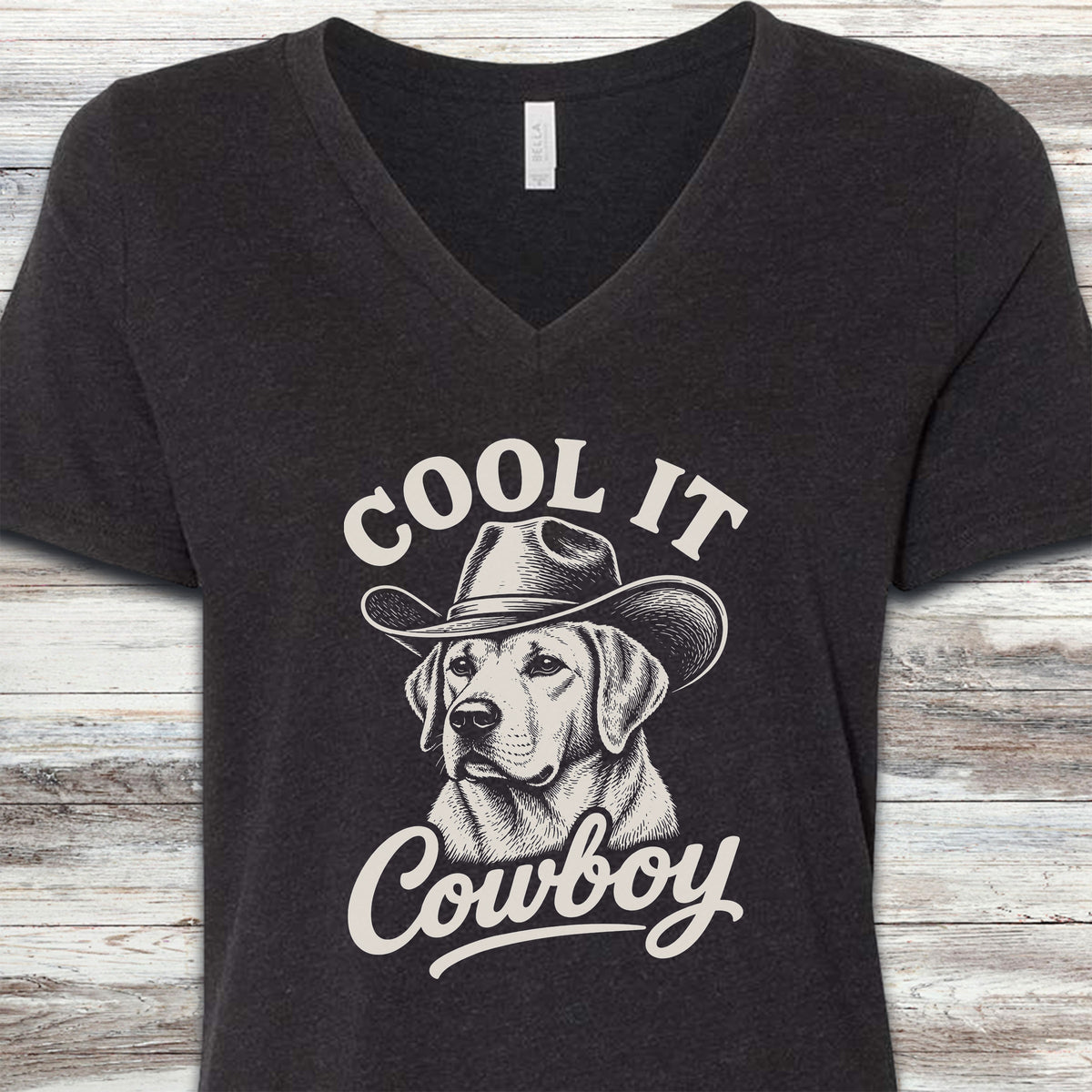 Labrador Retriever Cool It V-Neck Tee - Black Heather
