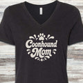 Coonhound Groovy Mom V-Neck Tee - Black Heather