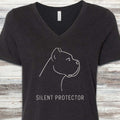 Cane Corso Silent Protector V-Neck Tee - Black Heather