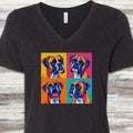 Boxer Pop Art V-Neck Tee - Black Heather
