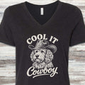 Goldendoodle Cool It V-Neck Tee - Black Heather