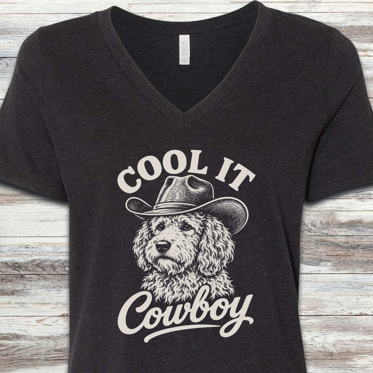 Goldendoodle Cool It V-Neck Tee - Black Heather