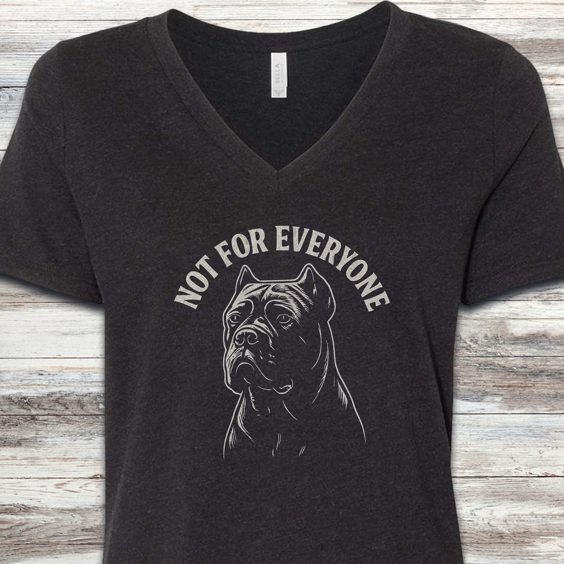 Cane Corso Not Everyone V-Neck Tee - Black Heather