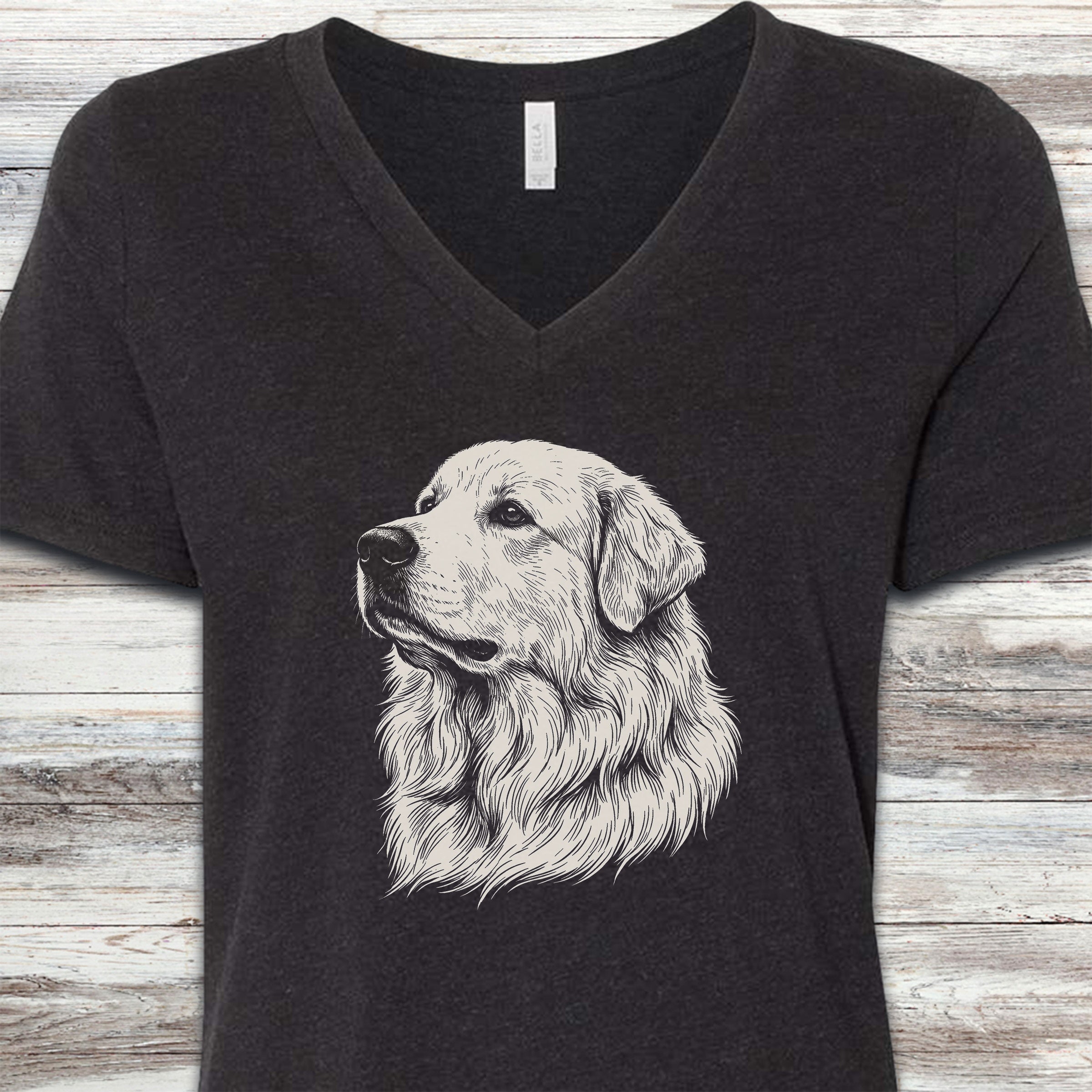 Great Pyrenees Loyalty V-Neck Tee - Black Heather