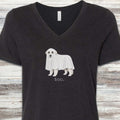Great Pyrenees Boo V-Neck Tee - Black Heather