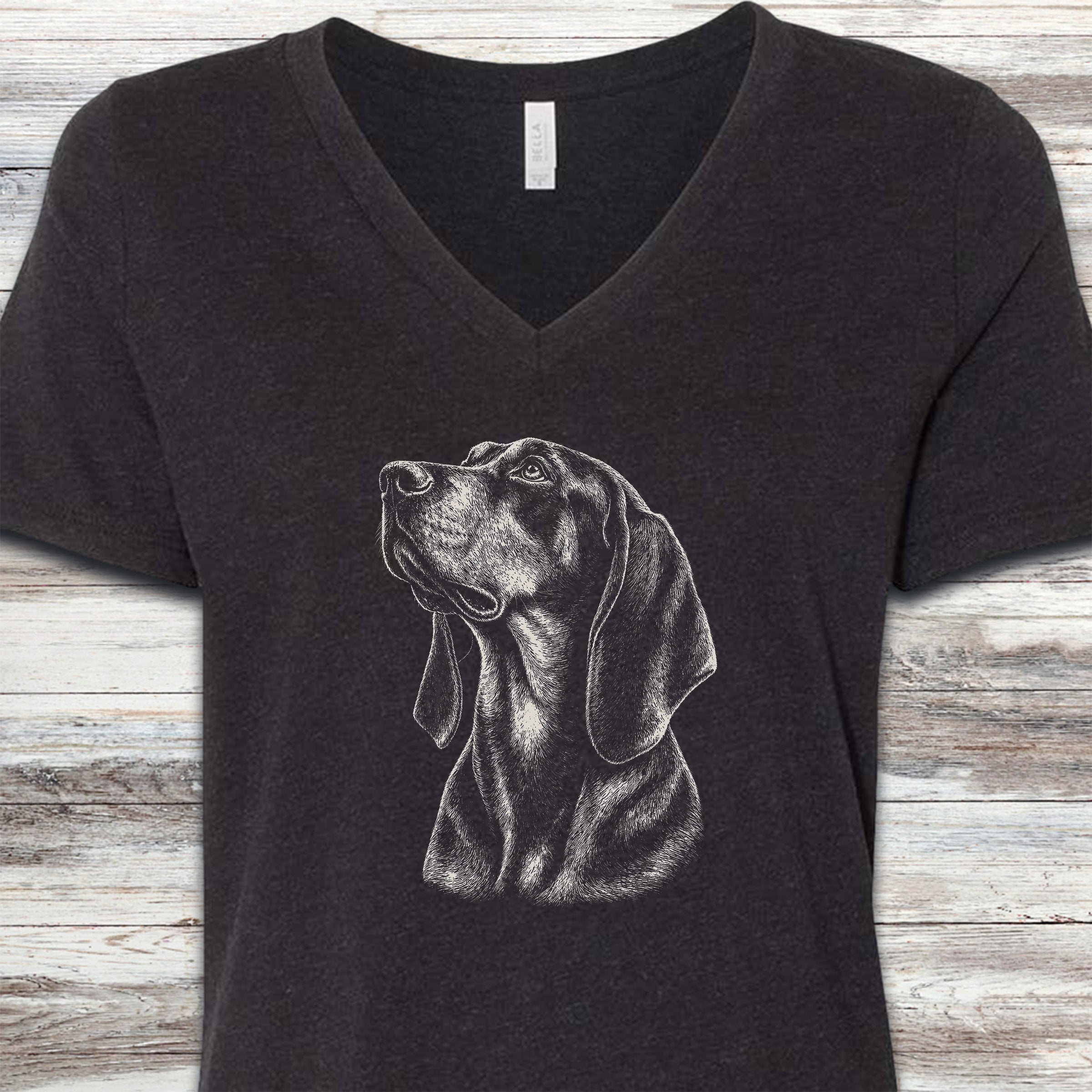Coonhound Loyalty V-Neck Tee - Black Heather