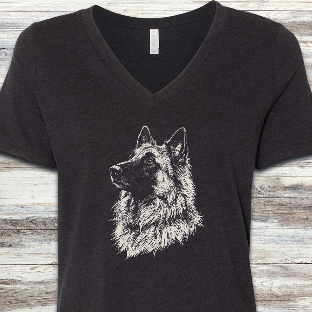 Belgian Tervuren Loyalty V-Neck Tee - Black Heather