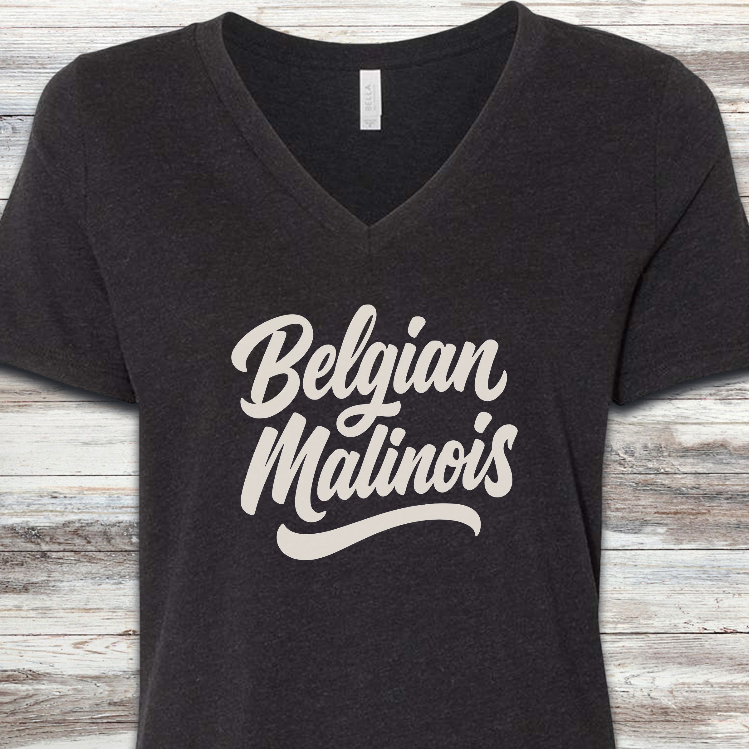 Belgian Malinois Team V-Neck Tee - Black Heather