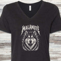 Alaskan Malamute Metal V-Neck Tee - Black Heather