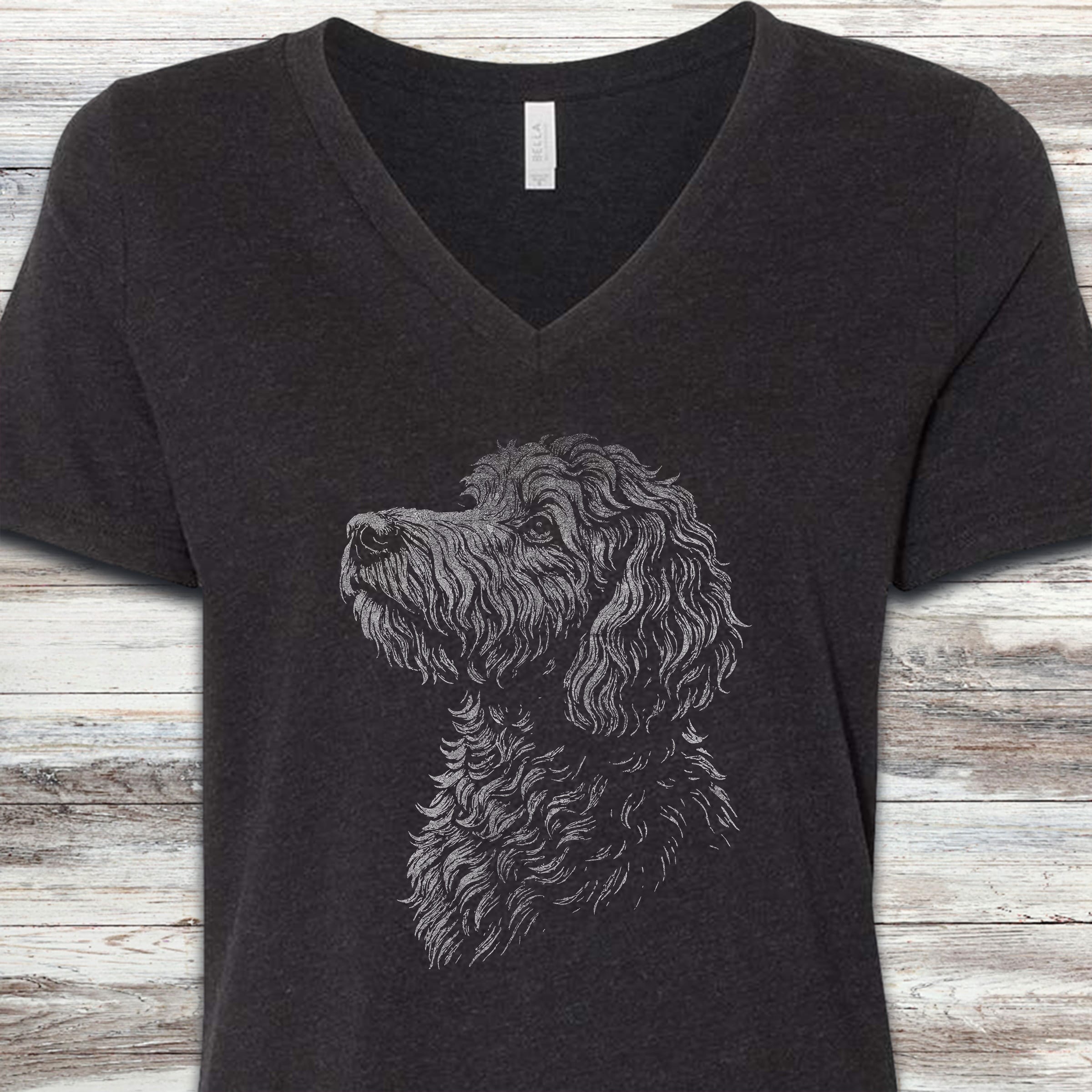 Doodle Loyalty V-Neck Tee - Black Heather