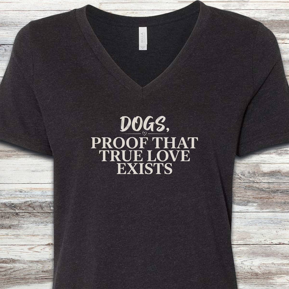 True Love V-Neck Tee - Black Heather
