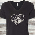 Saint Bernard Heart Bond V-Neck Tee - Black Heather