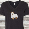 Yorkshire Terrier Boo V-Neck Tee - Black Heather