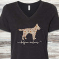 Belgian Malinois Fall V-Neck Tee - Black Heather