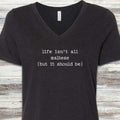 Maltese Life V-Neck Tee - Black Heather