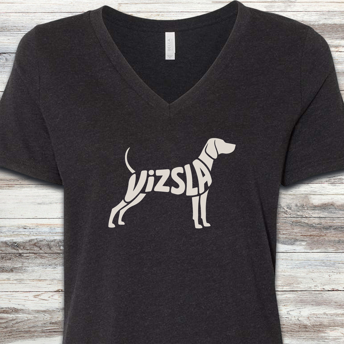 Vizsla V-Neck Tee - Black Heather
