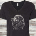 Poodle Loyalty V-Neck Tee - Black Heather