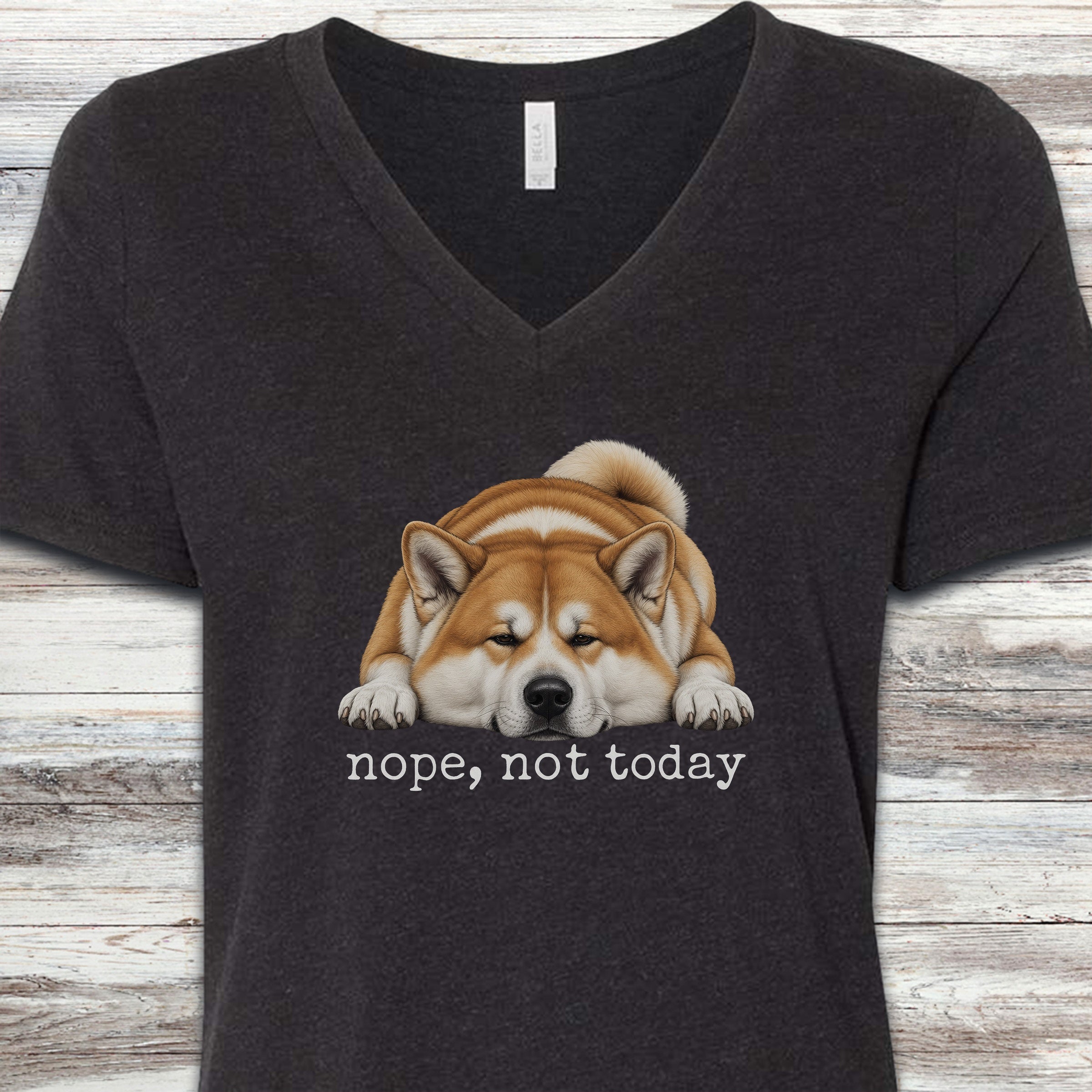 Akita Nope V-Neck Tee - Black Heather