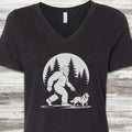 Shetland Sheepdog Bigfoot V-Neck Tee - Black Heather