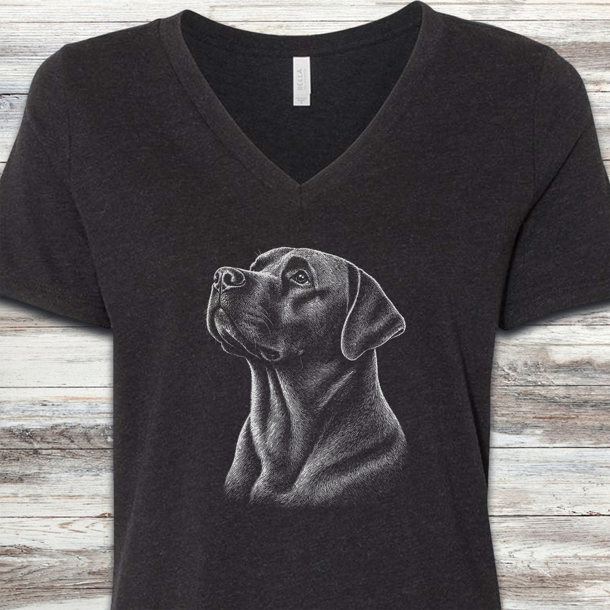 Labrador Retriever Loyalty V-Neck Tee - Black Heather