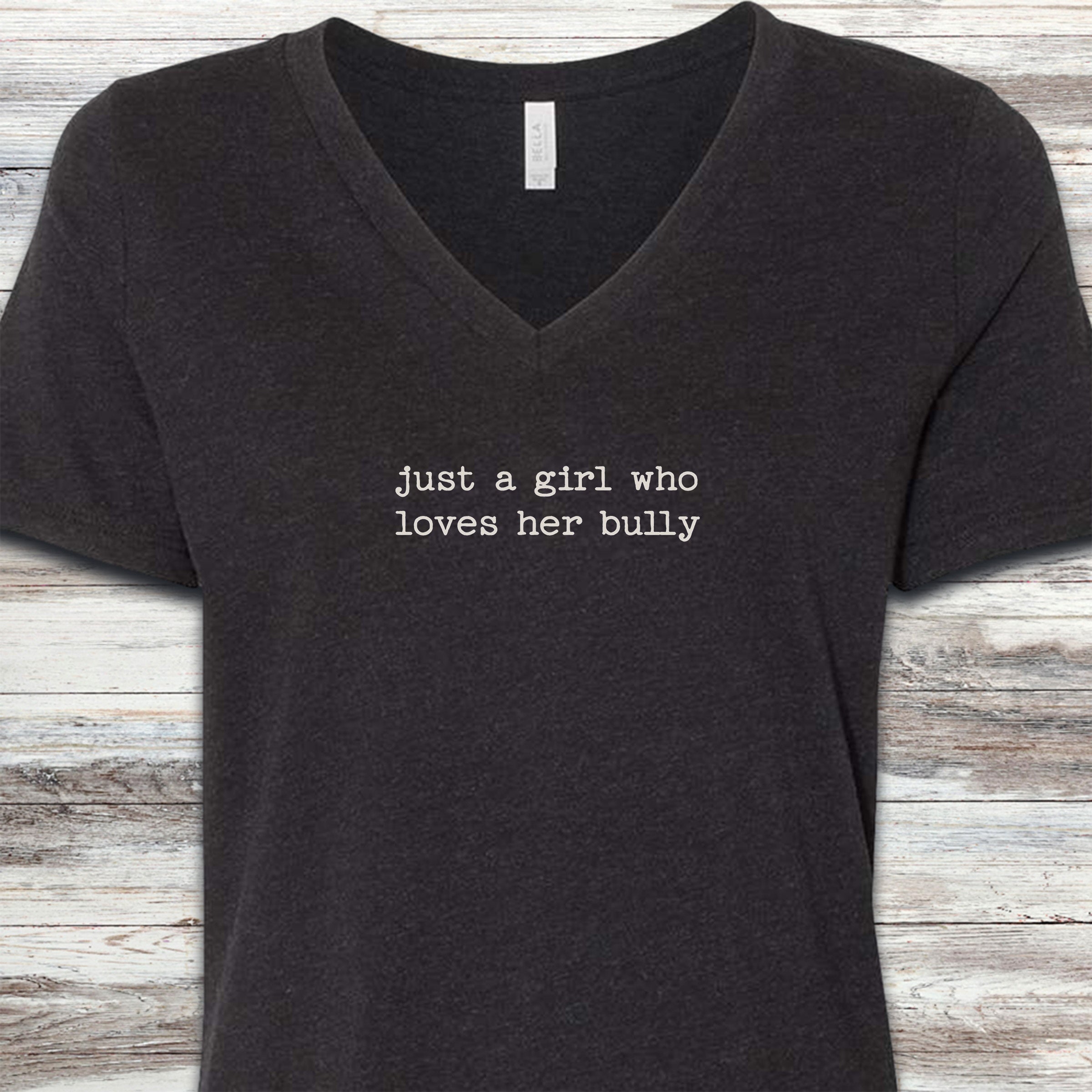 American Bully Girl V-Neck Tee - Black Heather