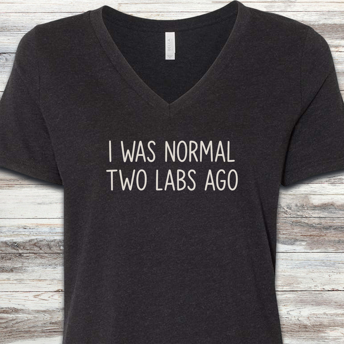 Labrador Retriever Lab Normal V-Neck Tee - Black Heather
