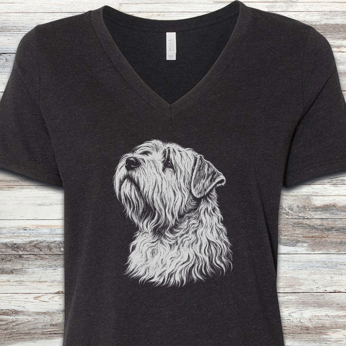 Wheaten Terrier Loyalty V-Neck Tee - Black Heather