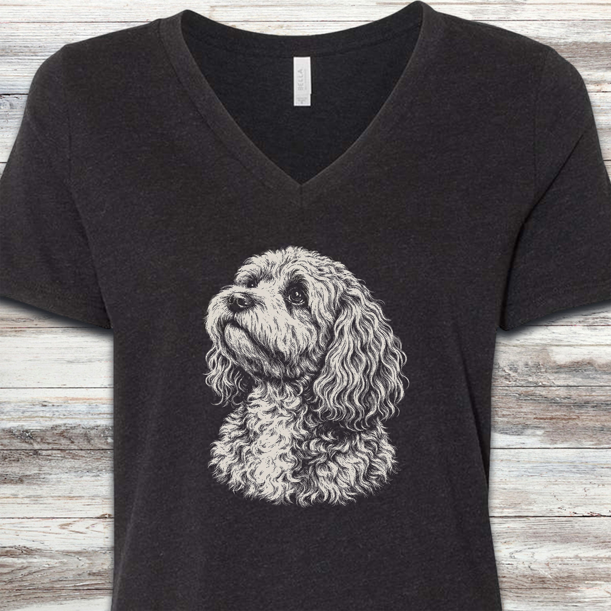 Cockapoo Loyalty V-Neck Tee - Black Heather