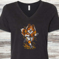 Shetland Sheepdog Football V-Neck Tee - Black Heather
