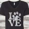 Love V-Neck Tee - Black Heather