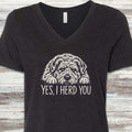 Bouvier Herd You V-Neck Tee - Black Heather