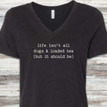 Dogs & Loaded Tea V-Neck Tee - Black Heather