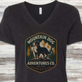 Bernese Mountain Dog Adventures V-Neck Tee - Black Heather