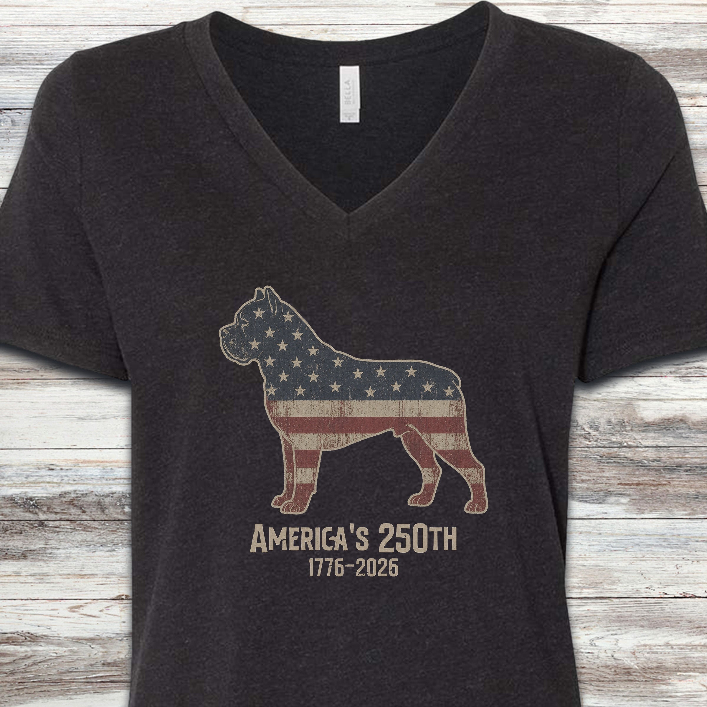 Cane Corso 250 V-Neck Tee - Black Heather