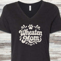 Wheaten Terrier Groovy Mom V-Neck Tee - Black Heather