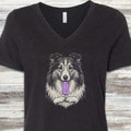 Shetland Sheepdog Pupsicle V-Neck Tee - Black Heather